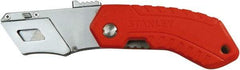 Stanley - Retractable Utility Knife - 1/2" Bi-Metal Blade, Red Plastic Handle, 1 Blade Included - Eagle Tool & Supply