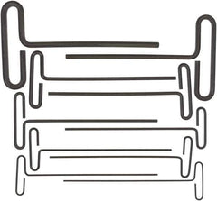 Bondhus - 10 Piece Loop T-Handle Hex Key Set - Hex Range 3/32 to 3/8", 9" OAL, Protanium High Torque Steel - Eagle Tool & Supply