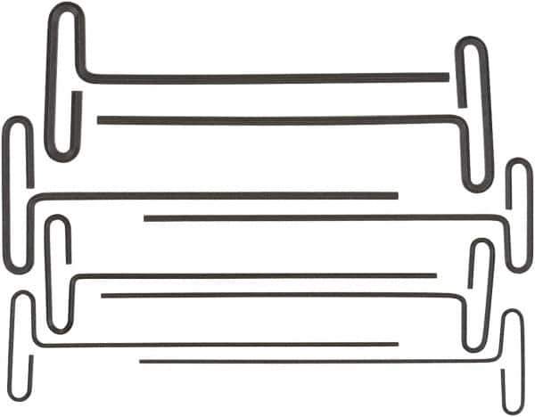 Bondhus - 8 Piece Loop T-Handle Hex Key Set - Hex Range 2 to 10mm, 9" OAL, Protanium High Torque Steel - Eagle Tool & Supply