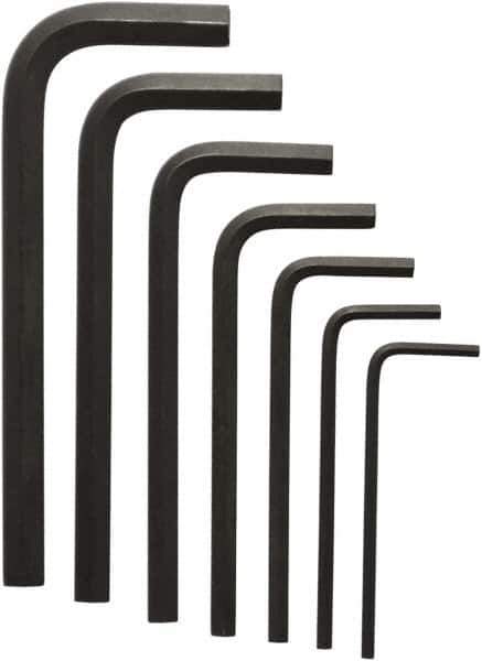 Bondhus - 7 Piece L-Key Ball End Hex Key Set - Hex Range 5/64 to 1/4", 6-1/2" OAL, Protanium High Torque Steel - Eagle Tool & Supply