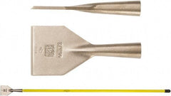 Ampco - Stiff Aluminum Bronze Alloy Chisel Scraper - 5" Blade Width x 2-1/2" Blade Length - Eagle Tool & Supply