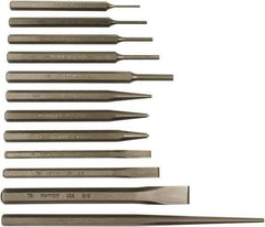 Mayhew - 12 Piece Punch & Chisel Set - 1/4 to 5/8" Chisel, 1/8 to 3/8" Punch, Hex Shank - Eagle Tool & Supply