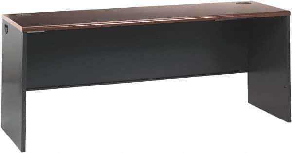 Hon - Steel-Reinforced High-Pressure Laminate/Metal Desk Shell - 60" Wide x 30" Deep x 29" High, Mahogany/Charcoal - Eagle Tool & Supply