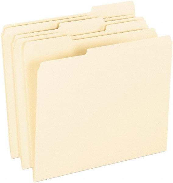 Pendaflex - 8-1/2 x 11", Letter Size, Manila, File Folders with Top Tab - 11 Point Stock, 1/3 Tab Cut Location - Eagle Tool & Supply