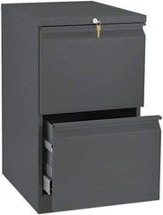 Hon - 15" Wide x 28" High x 19-7/8" Deep, 2 Drawer Mobile Pedestal - Steel, Charcoal - Eagle Tool & Supply