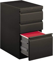 Hon - 15" Wide x 28" High x 22-7/8" Deep, 3 Drawer Mobile Pedestal - Steel, Charcoal - Eagle Tool & Supply