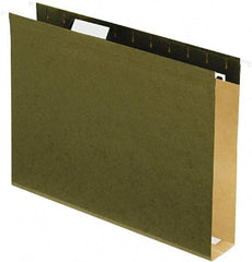 Pendaflex - 8-1/2 x 11", Letter Size, Standard Green, Hanging File Folders with Box Bottom - 11 Point Stock, 1/5 Tab Cut Location - Eagle Tool & Supply
