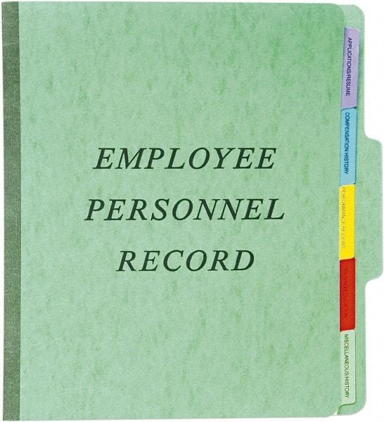 Pendaflex - 8-1/2 x 11", Letter Size, Green, Personnel File Folder - 11 Point Stock, 1/3 Tab Cut Location - Eagle Tool & Supply