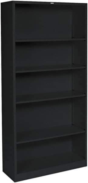 Hon - 6 Shelf, 72" High x 36" Wide Bookcase - 14.19" Deep, Wood Veneer, Medium Oak - Eagle Tool & Supply