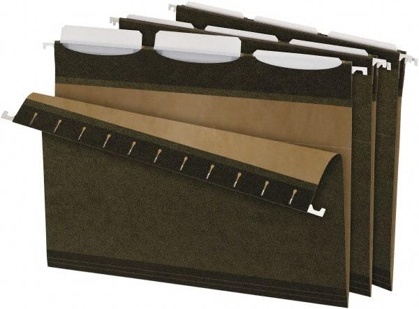 Pendaflex - 8-1/2 x 11", Letter Size, Standard Green, Standard Hanging File Folders - 11 Point Stock, 1/3 Tab Cut Location - Eagle Tool & Supply