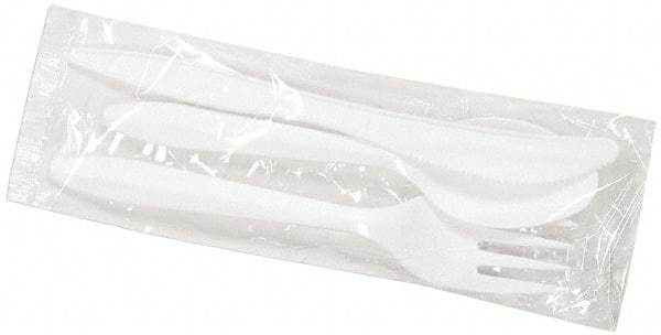 Boardwalk - Boardwalk Three-Piece Wrapped Cutlery Kit: Fork, Knife, Spoon - White - Eagle Tool & Supply