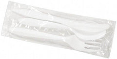 Boardwalk - Boardwalk Three-Piece Wrapped Cutlery Kit: Fork, Knife, Spoon - White - Eagle Tool & Supply