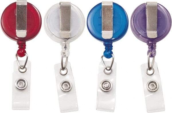 ADVANTUS - 30 Inch Long, Retractable ID Holder Strap - Assorted Colors, 4 Pack - Eagle Tool & Supply