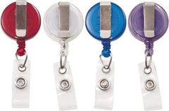 ADVANTUS - 30 Inch Long, Retractable ID Holder Strap - Assorted Colors, 4 Pack - Eagle Tool & Supply