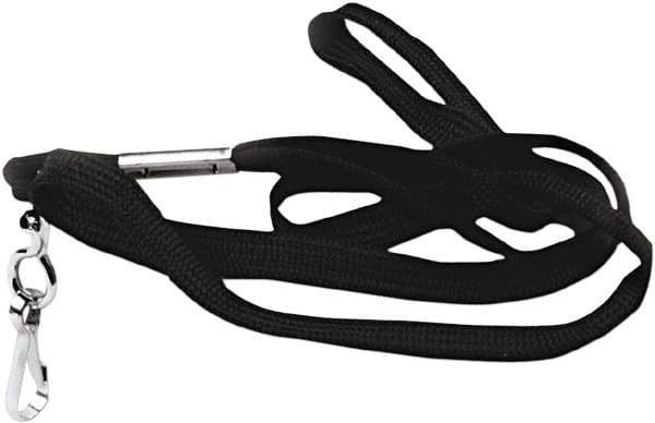 ADVANTUS - 36 Inch Long x Cotton, Nylon Lanyard - Black - Eagle Tool & Supply