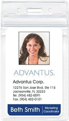 ADVANTUS - Various Attachment Types Badge Holder - Clear - Eagle Tool & Supply