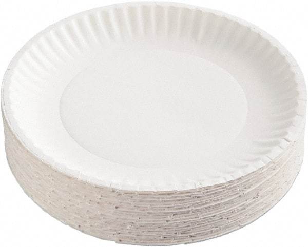 AJM Packaging Corporation - Coated Paper Plates, 9" - White - Eagle Tool & Supply