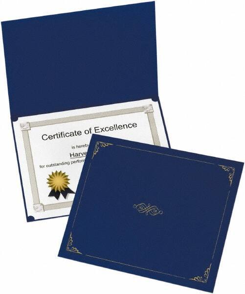 OXFORD - 5 Piece Dark Blue Document Holders-Certificate/Document - 9-3/4" High x 12-1/2" Wide - Eagle Tool & Supply