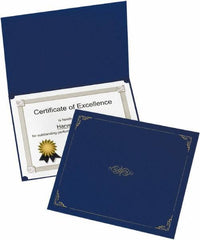 OXFORD - 5 Piece Dark Blue Document Holders-Certificate/Document - 9-3/4" High x 12-1/2" Wide - Eagle Tool & Supply