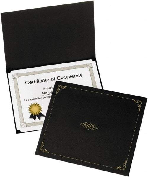 OXFORD - 5 Piece Black Document Holders-Certificate/Document - 9-3/4" High x 12-1/2" Wide - Eagle Tool & Supply