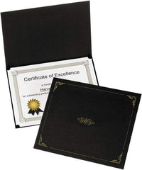 OXFORD - 5 Piece Black Document Holders-Certificate/Document - 9-3/4" High x 12-1/2" Wide - Eagle Tool & Supply