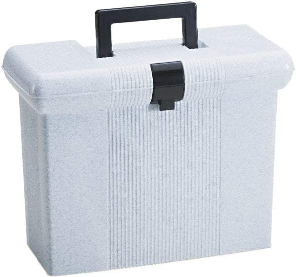 Pendaflex - 1 Compartment, 14-7/8 Inch Wide x 6-1/2 Inch Deep x 11-7/8 Inch High, Portable Storage Box - Plastic, Granite - Eagle Tool & Supply