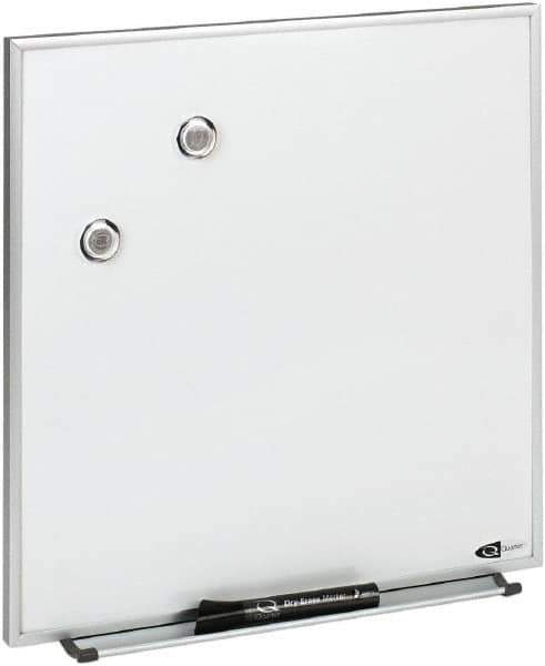 Quartet - 16" High x 16" Wide Enameled Steel Magnetic Marker Board - Aluminum Frame, 1-1/4" Deep, Includes Accessory Tray/Rail, One Dry-Erase Marker & Magnets & Mounting Kit - Eagle Tool & Supply