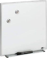 Quartet - 16" High x 16" Wide Enameled Steel Magnetic Marker Board - Aluminum Frame, 1-1/4" Deep, Includes Accessory Tray/Rail, One Dry-Erase Marker & Magnets & Mounting Kit - Eagle Tool & Supply