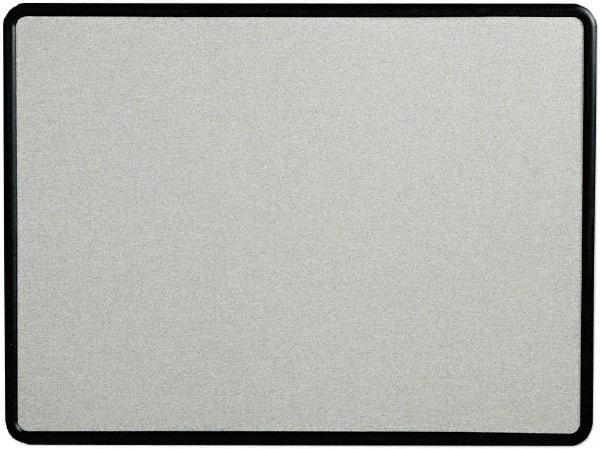 Quartet - 48" Wide x 36" High Open Cork Bulletin Board - Fabric, Gray - Eagle Tool & Supply