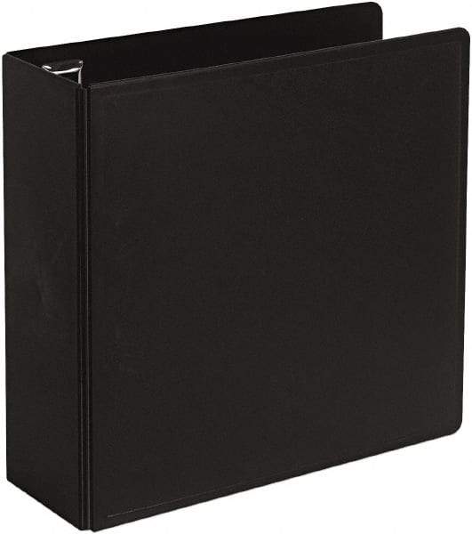 Cardinal - 4" Sheet Capacity, 8-1/2 x 11", Non-View Ring Binder - Vinyl, Black - Eagle Tool & Supply