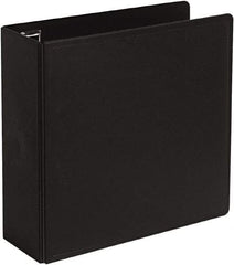 Cardinal - 4" Sheet Capacity, 8-1/2 x 11", Non-View Ring Binder - Vinyl, Black - Eagle Tool & Supply