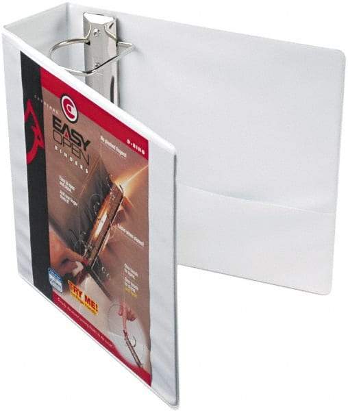 Cardinal - 3" Sheet Capacity, 8-1/2 x 11", View Ring Binder - Vinyl, White - Eagle Tool & Supply