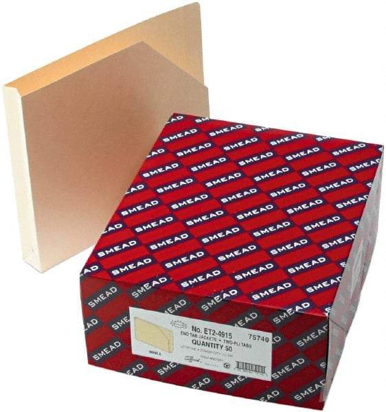 Samsill - 8-1/2 x 11", Letter Size, Manila, File Jackets/Sleeve/Wallet with Expanding End Tab Jacket - 11 Point Stock, Straight Tab Cut Location - Eagle Tool & Supply