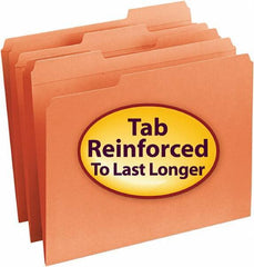 Samsill - 8-1/2 x 11", Letter Size, Orange, File Folders with Top Tab - 11 Point Stock, 1/3 Tab Cut Location - Eagle Tool & Supply