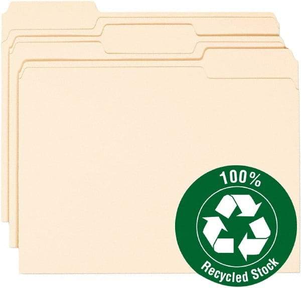 Samsill - 8-1/2 x 11", Letter Size, Manila, File Folders with Top Tab - 11 Point Stock, 1/3 Tab Cut Location - Eagle Tool & Supply