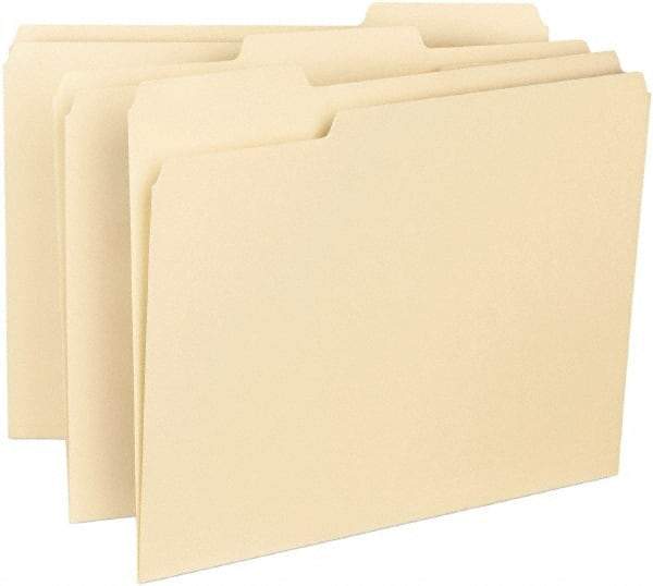 Samsill - 8-1/2 x 11", Letter Size, Manila, File Folders with Top Tab - 11 Point Stock, 1/3 Tab Cut Location - Eagle Tool & Supply