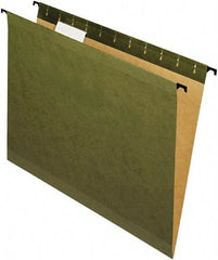 Pendaflex - 8-1/2 x 11", Letter Size, Standard Green, Standard Hanging File Folders - 11 Point Stock, 1/5 Tab Cut Location - Eagle Tool & Supply