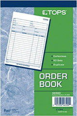 TOPS - 50 Sheet, 5-9/16 x 7-15/16", Sales Order Book - White - Eagle Tool & Supply