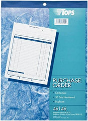 TOPS - 50 Sheet, 8-3/8 x 10-3/16", Purchase Order Book - White - Eagle Tool & Supply