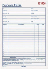 TOPS - 50 Sheet, 5-9/16 x 7-15/16", Purchase Order Book - White - Eagle Tool & Supply