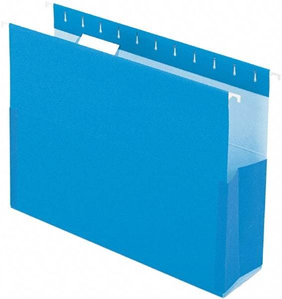 Pendaflex - 8-1/2 x 11", Letter Size, Blue, Box Bottom Hanging File Folders with Sides - 11 Point Stock - Eagle Tool & Supply