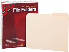 Samsill - 8-1/2 x 11", Letter Size, Manila, File Folders with Top Tab - 11 Point Stock, 2/5 Tab Cut Location - Eagle Tool & Supply