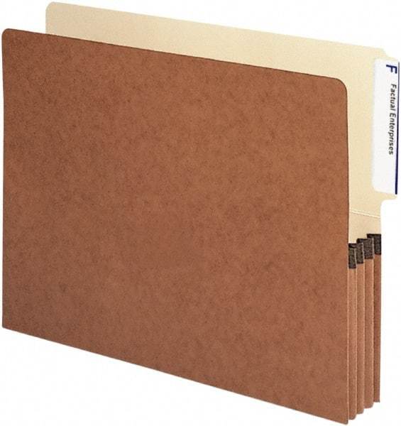Samsill - 8-1/2 x 11", Letter Size, Manila/Redrope, Expandable File Folders with Drop Front & End Tab Pocket - 11 Point Stock, 1/3 Tab Cut Location - Eagle Tool & Supply