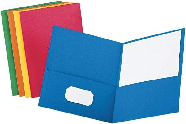 OXFORD - 8-1/2 x 11", Letter Size, Assorted Colors, Pocket Folders - 11 Point Stock - Eagle Tool & Supply