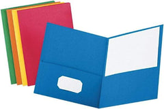 OXFORD - 8-1/2 x 11", Letter Size, Assorted Colors, Pocket Folders - 11 Point Stock - Eagle Tool & Supply