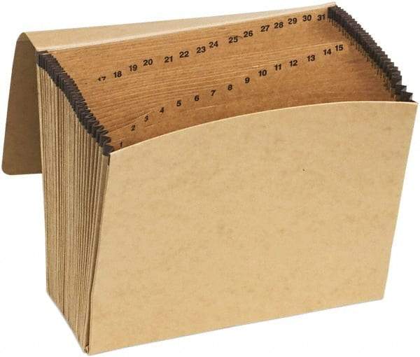 Pendaflex - 8-1/2 x 11", Letter Size, Brown, Expandable File Folders with Elastic Cord Closure - 11 Point Stock - Eagle Tool & Supply