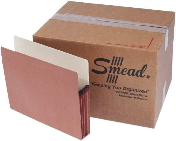 Samsill - 8-1/2 x 11", Letter Size, Manila/Redrope, Expandable File Folders with Drop Front & Top Tab Pocket - 11 Point Stock, Straight Tab Cut Location - Eagle Tool & Supply