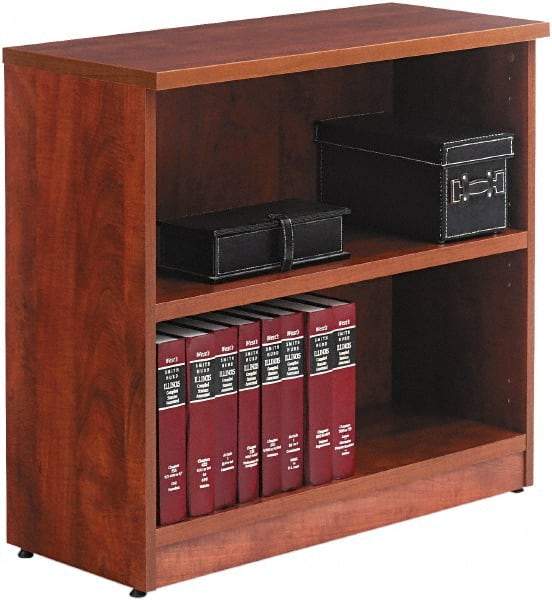 ALERA - 2 Shelf, 29" High x 31" Wide Bookcase - 14" Deep, Wood, Medium Cherry - Eagle Tool & Supply