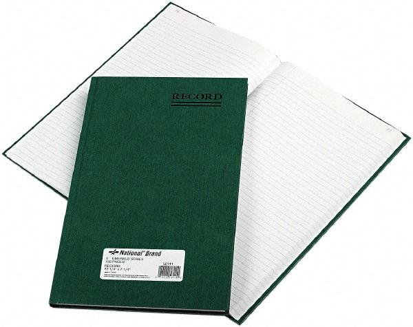 National Brand - 150 Sheet, 12-1/4 x 7-1/4", Record Rule Record/Account Book - Green - Eagle Tool & Supply
