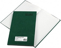 National Brand - 150 Sheet, 12-1/4 x 7-1/4", Record Rule Record/Account Book - Green - Eagle Tool & Supply